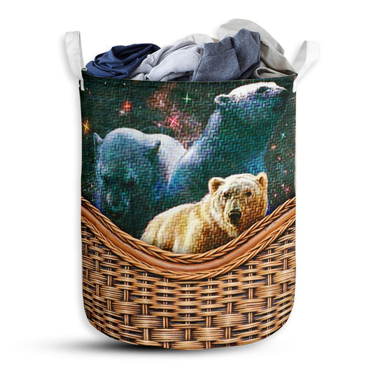 S: 17.72”x13.78” (45x35 cm) Bear Rattan Teaxture Style - Laundry Basket - Owls Matrix LTD