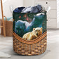 Bear Rattan Teaxture Style - Laundry Basket - Owls Matrix LTD