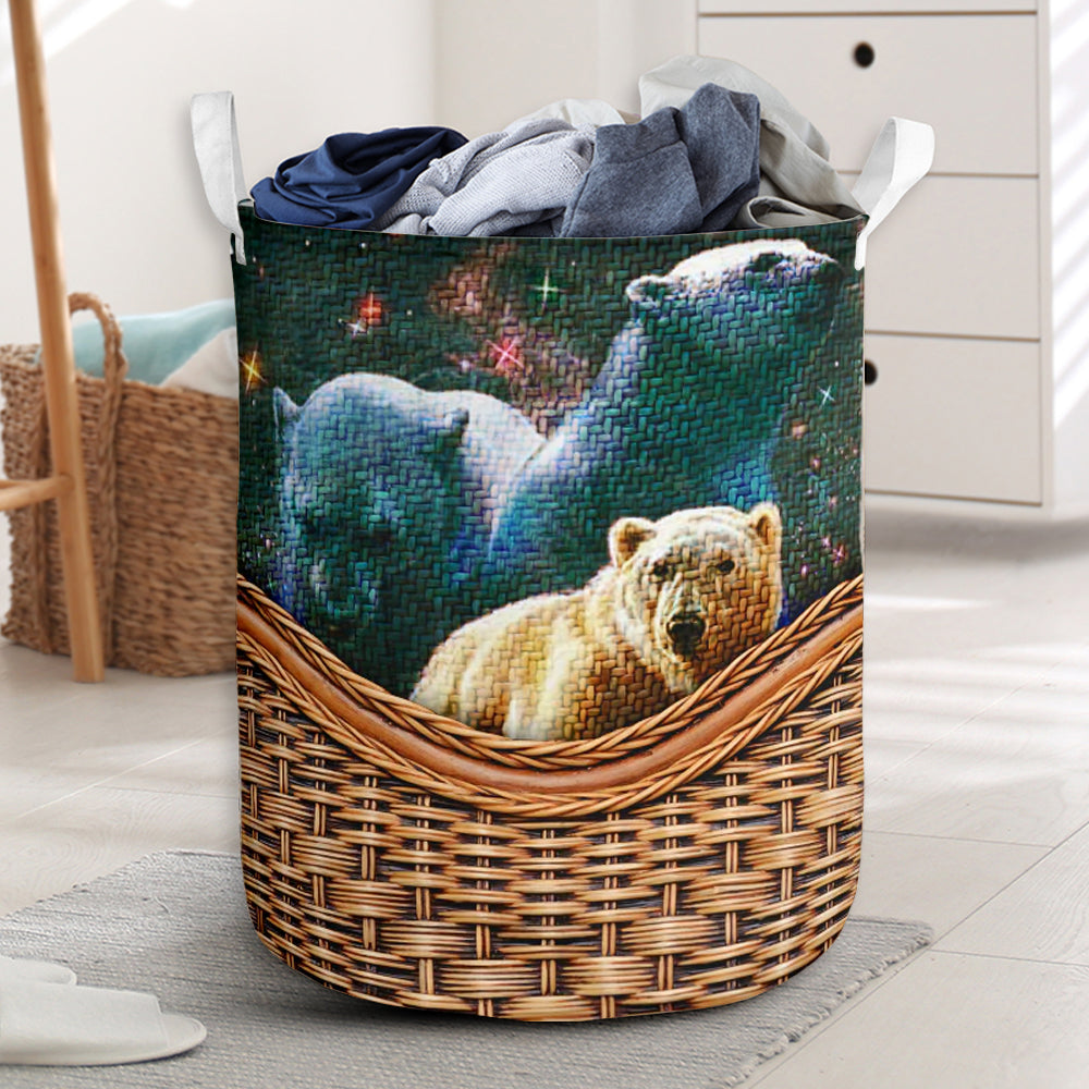 Bear Rattan Teaxture Style - Laundry Basket - Owls Matrix LTD