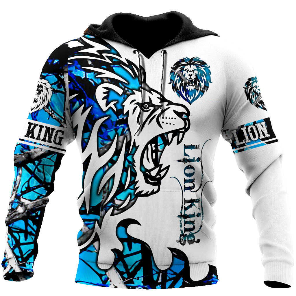 Blue Lion Tattoo Camo Art – 3D Hoodie