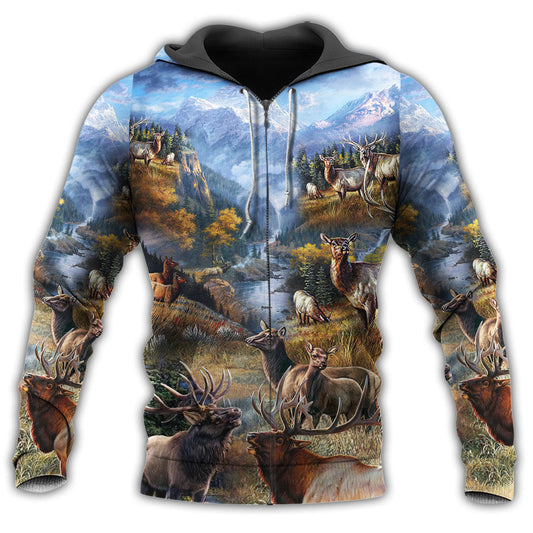 Beautiful Elk Peace Nature - 3D Hoodie