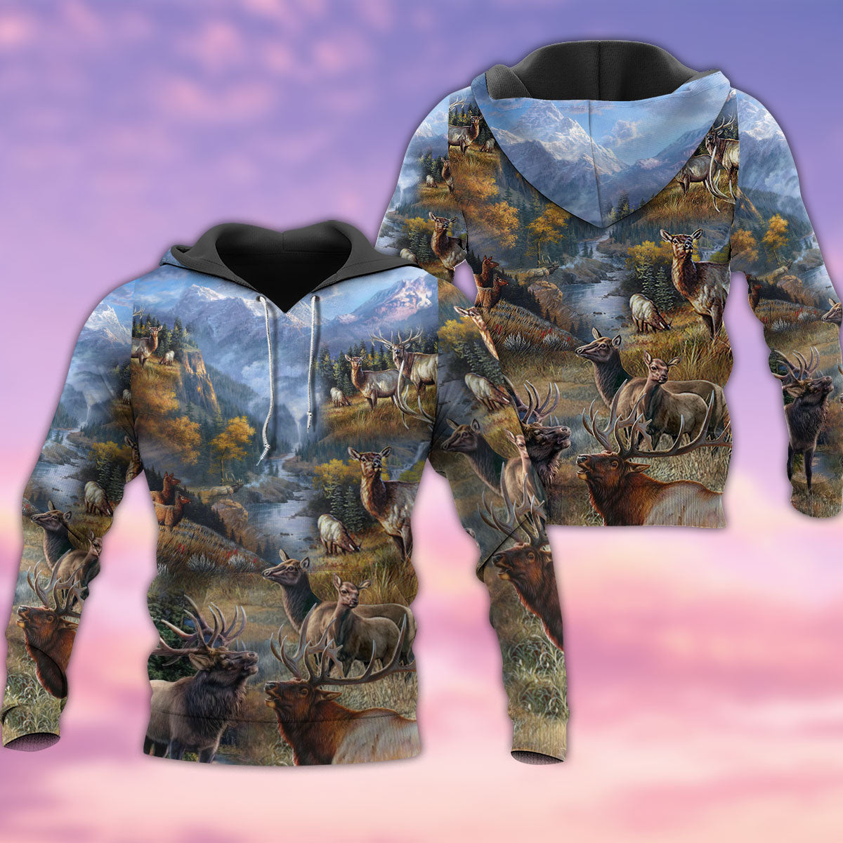 Beautiful Elk Peace Nature - 3D Hoodie2