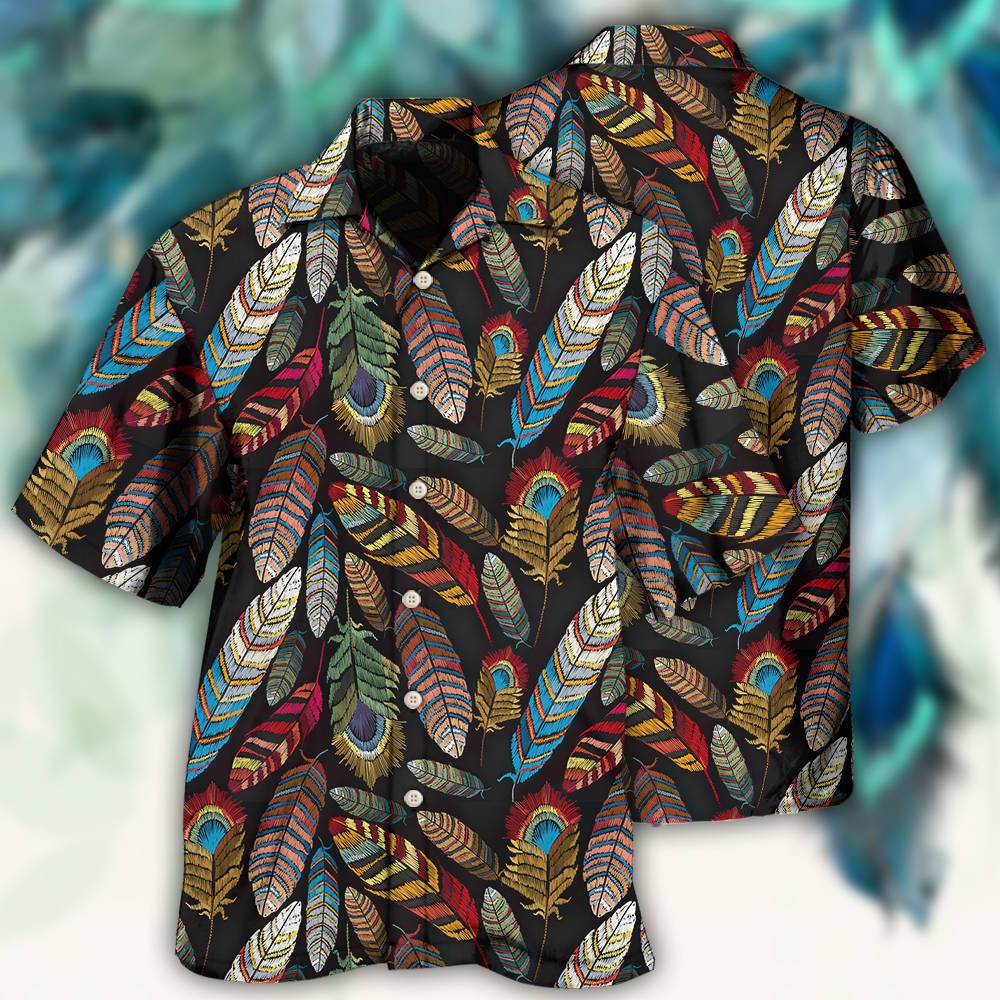 Beautiful Feather Artistic Pattern – Hawaiian Shirt
