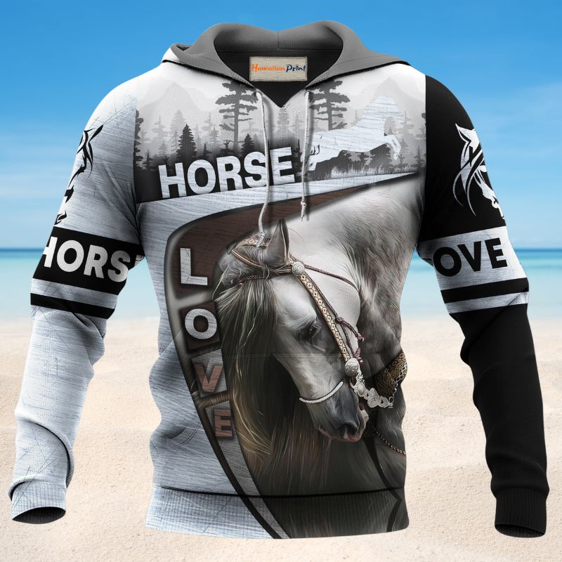 Beautiful Horse In Forest - 3D Hoodie