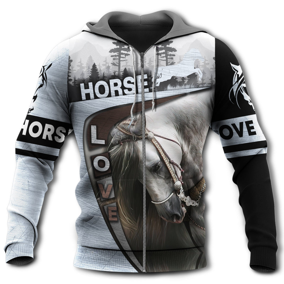 Beautiful Horse In Forest - 3D Hoodie2