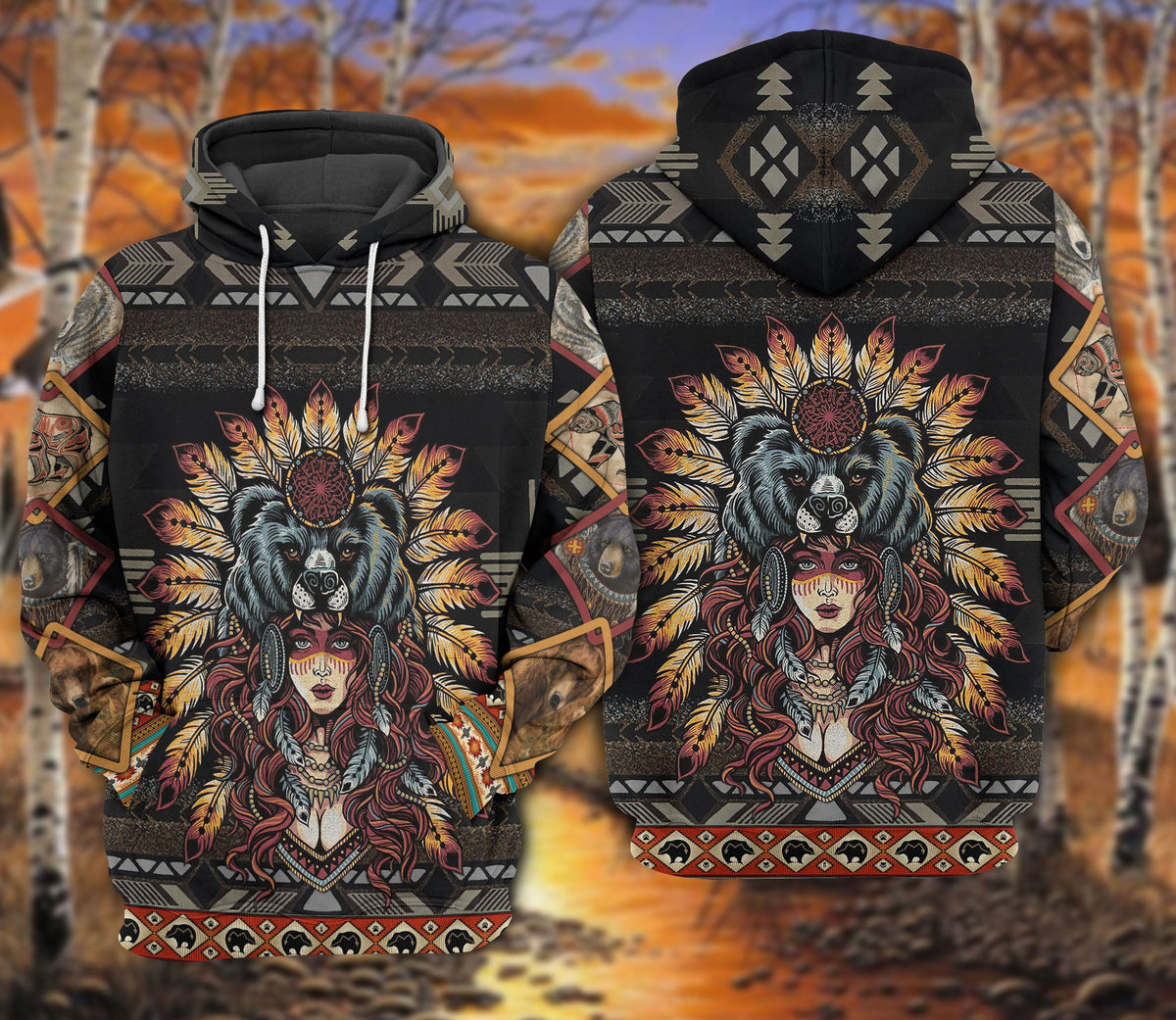 Native Bear Art – 3D Hoodie