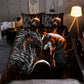 Orange Dragon And Wolf Fantasy Bedding Cover For Fantasy Bedroom Decor