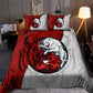 White And Red Dragon And Wolf Fantasy Bedding Cover For Fantasy Bedroom Decor