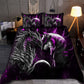 Purple Dragon And Wolf Fantasy Bedding Cover For Fantasy Bedroom Decor