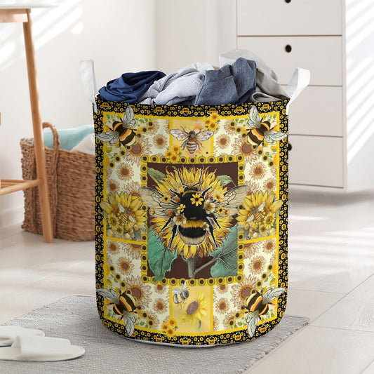Beautiful yellow bee - Laundry basket - LAUB05LIN240222-Owls Matrix