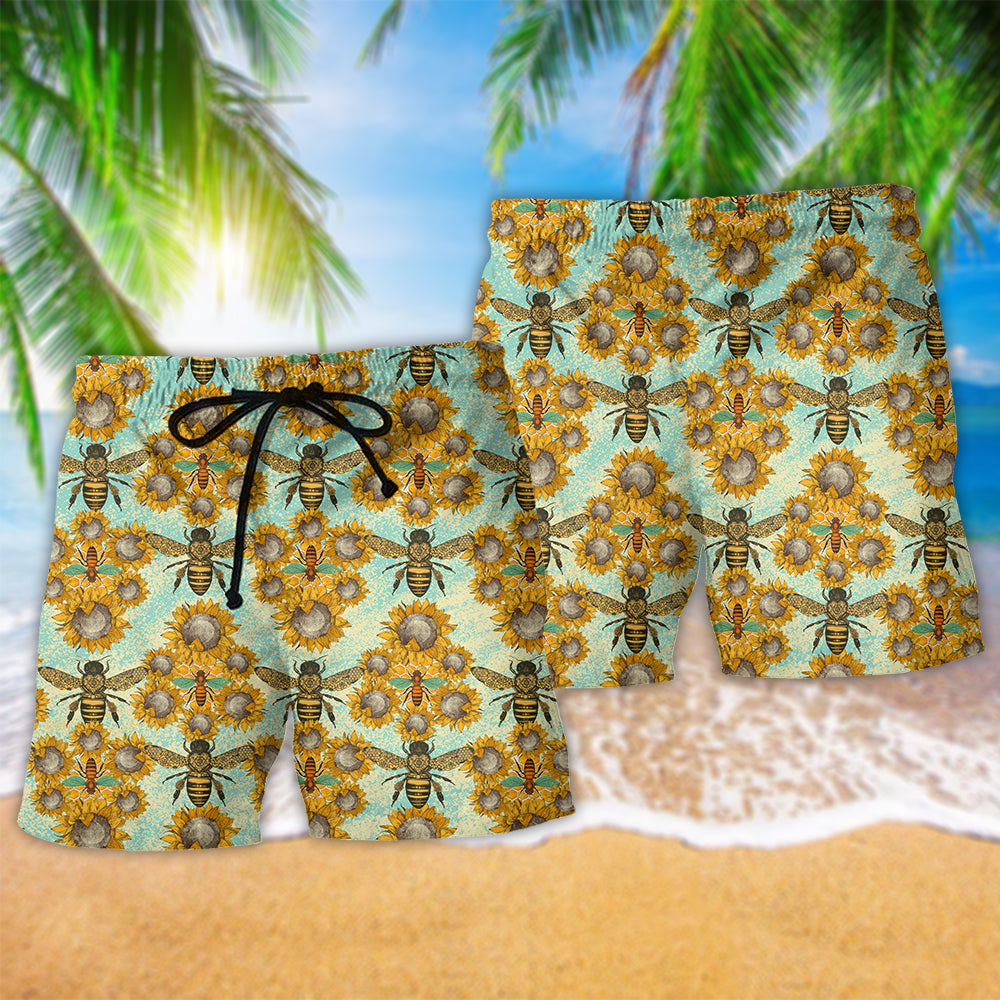 Bee Loves Sunflowers Nature Style – Beach Short