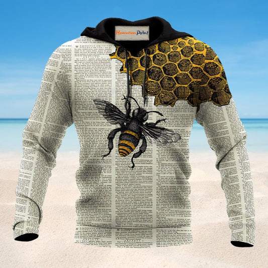 Bee Dictionary Page Art - 3D Hoodie