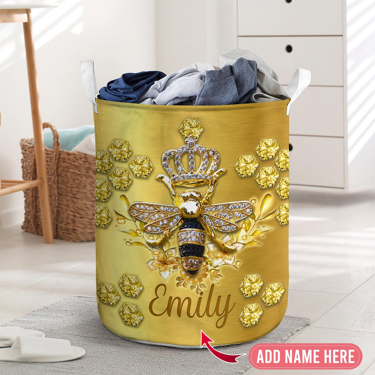 Beautiful bee jewelry style personalized - Laundry basket - LAUB04TNH220222-Owls Matrix