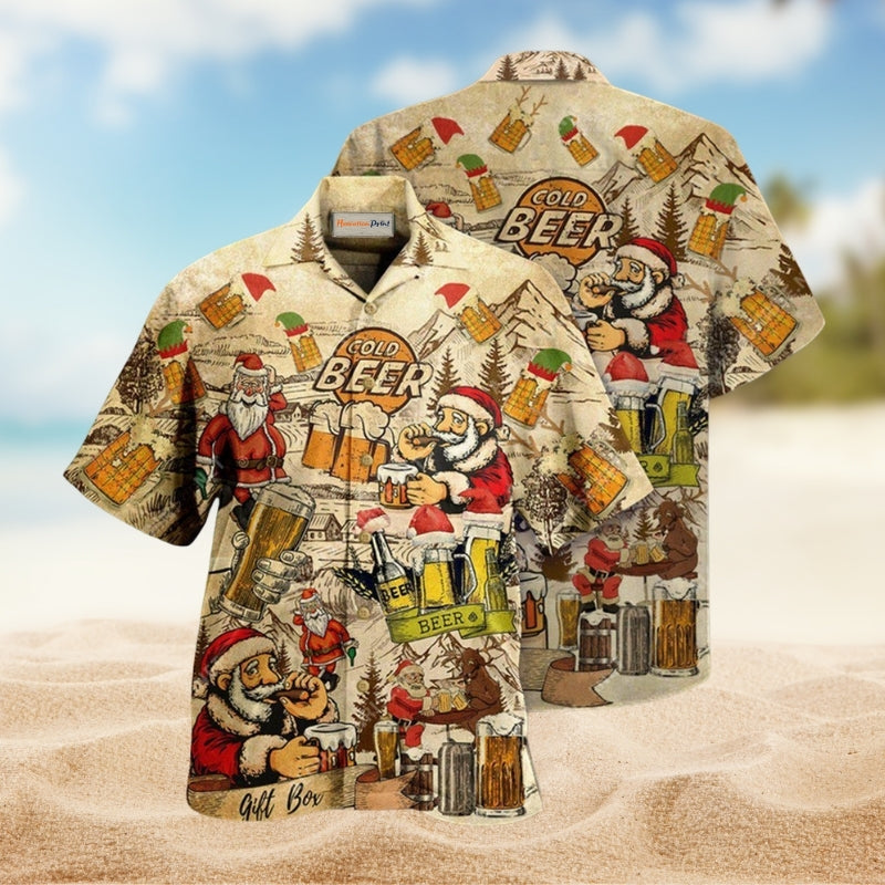 Beer Drinking Beer With Santa Claus Edition – Hawaiian Shirt