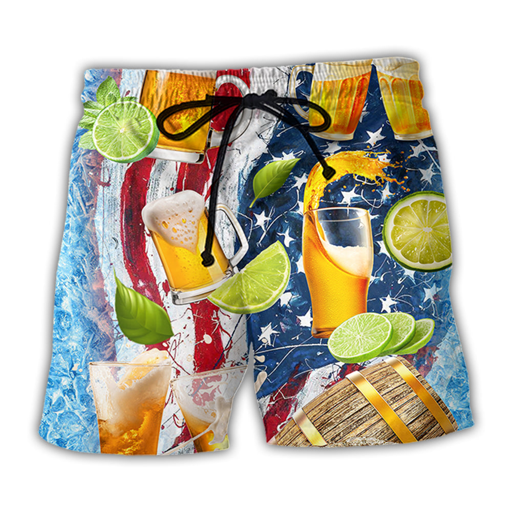 Beer Independence Day Graphic – Beach Short