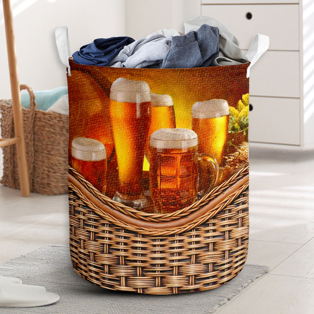 Beer Rattan Teaxture Beer - Laundry Basket - Owls Matrix LTD