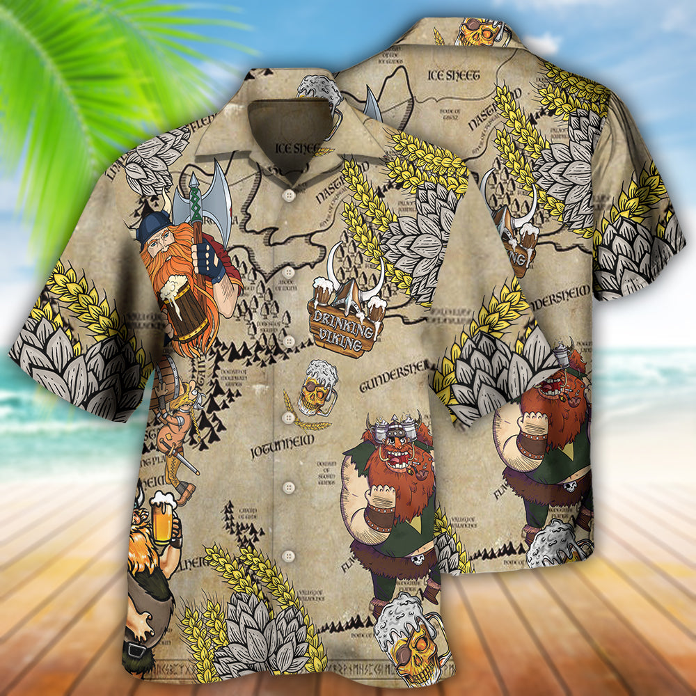 Beer Loving Viking Drinking Theme - Hawaiian Shirt
