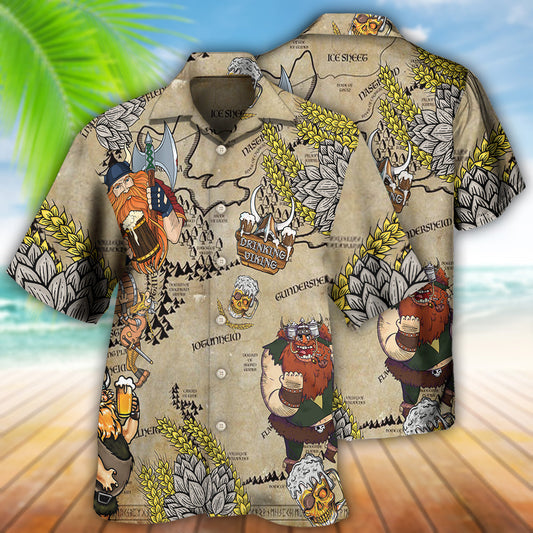 Beer Loving Viking Drinking Theme - Hawaiian Shirt
