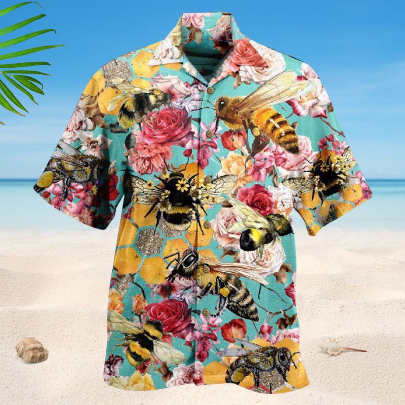 Bees Lets Make Gorgeous Roses Edition – Hawaiian Shirt