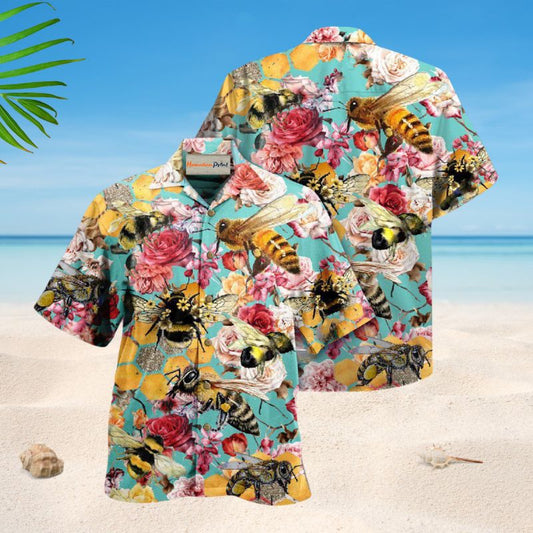 Bees Lets Make Gorgeous Roses Edition – Hawaiian Shirt