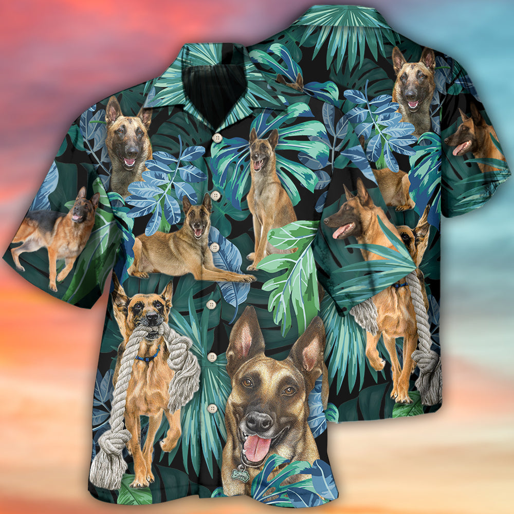 Belgian Malinois Tropical Leaf Style – Hawaiian Shirt
