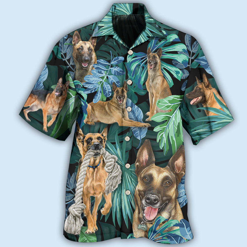 Belgian Malinois Tropical Leaf Style – Hawaiian Shirt