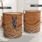 Belgian Malinois Dog Rattan Teaxture - Laundry Basket - Owls Matrix LTD
