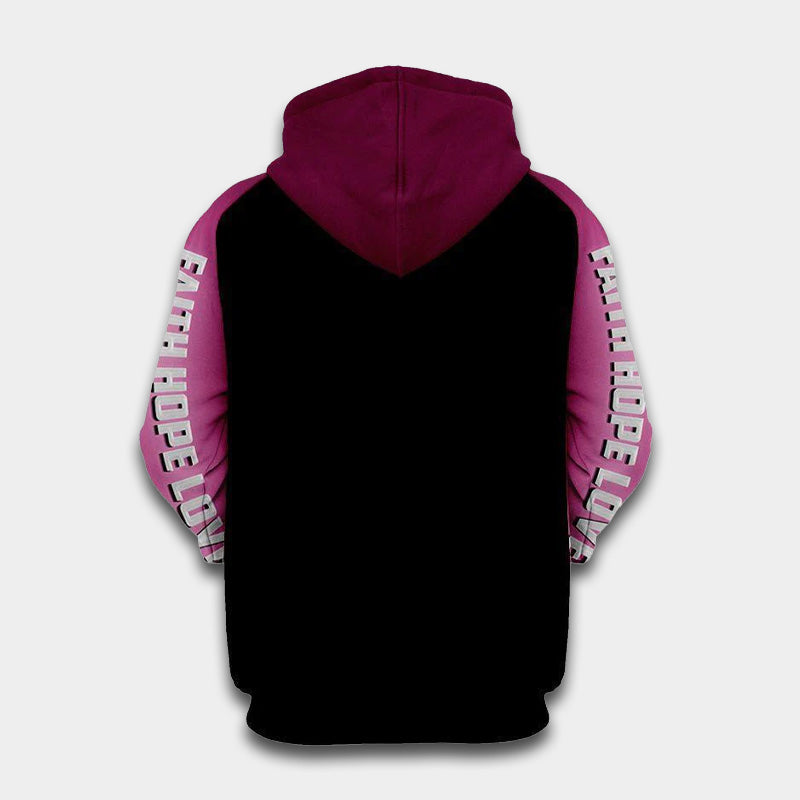Believe Pink Flower Ribbon Breast Cancer Awareness – 3D Hoodie
