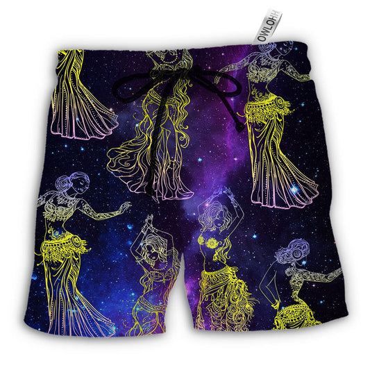 Beach Short / Adults / S Dance Belly Dance Mysterious Galaxy - Beach Short - Owls Matrix LTD