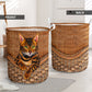 Bengal Cat Rattan Teaxture Basic Style - Laundry Basket - Owls Matrix LTD