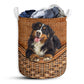 S: 17.72”x13.78” (45x35 cm) Bernese Mountain Dog Rattan Teaxture - Laundry Basket - Owls Matrix LTD