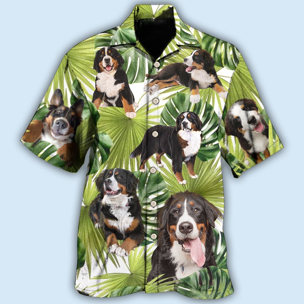 Bernese mountain tropical leaf dog lover - Hawaiian shirt - HAWS04NDN280322 - Owls Matrix LTD