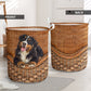 Bernese Mountain Dog Rattan Teaxture - Laundry Basket - Owls Matrix LTD
