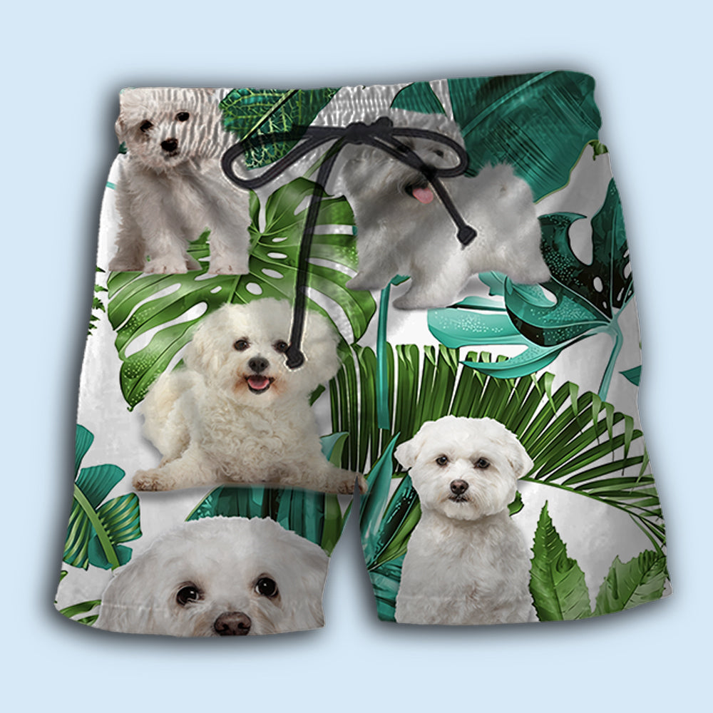 Bichon Frise Tropical Leaf Dog Lover – Beach Short