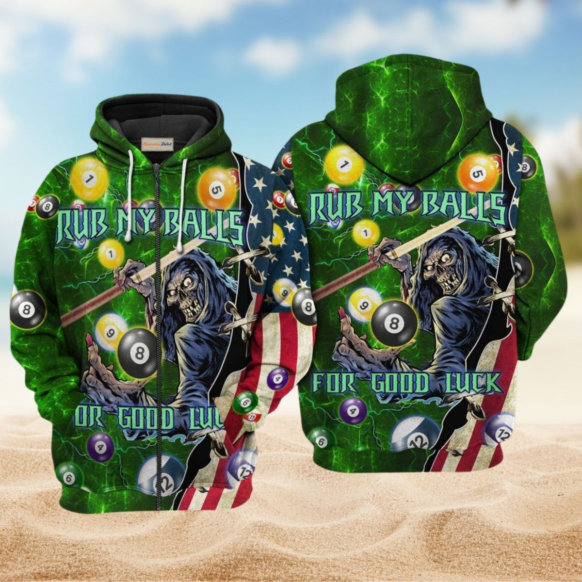Billiard Good Luck Art – 3D Hoodie