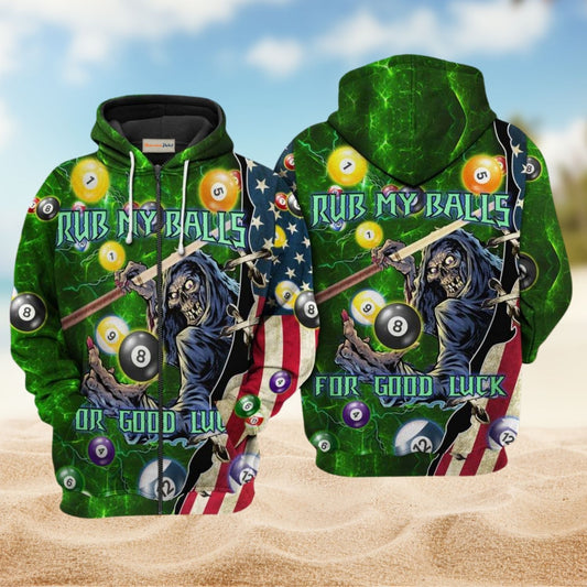 Billiard Good Luck Art – 3D Hoodie