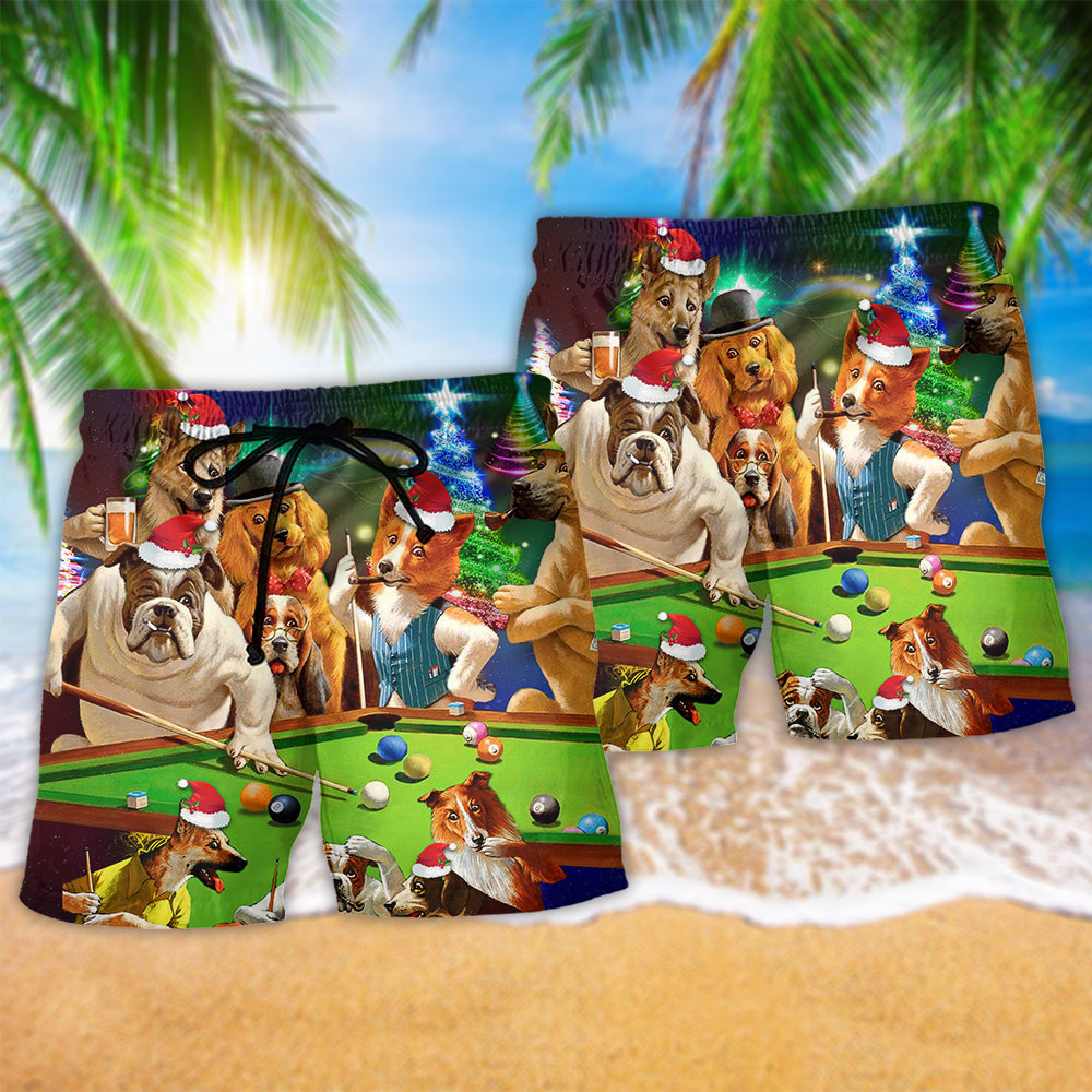 Christmas Dogs Billiards – Beach Short