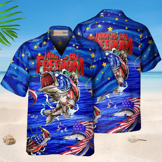 Fishing Hooked On Freedom - Hawaiian Shirt -