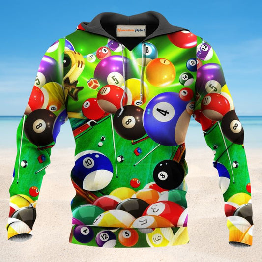 Billiard Where Is Cue Ball Art – 3D Hoodie