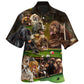 Dogs Playing Billiards Funny Art - Hawaiian Shirt