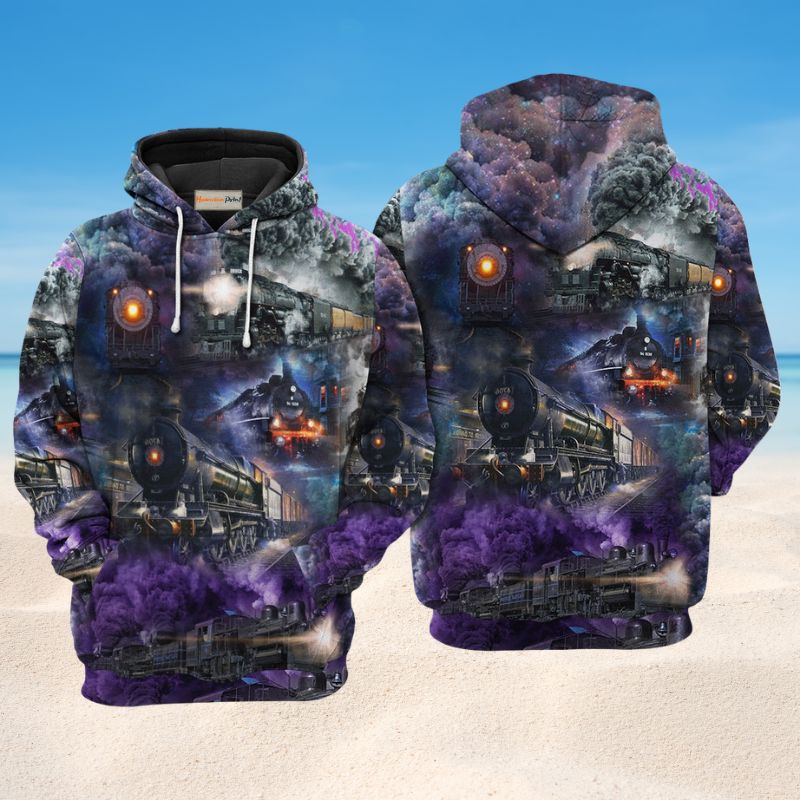 Billowing Trains Art – 3D Hoodie
