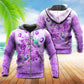 Hummingbird Purple Flower Elegant Art – 3D Hoodie