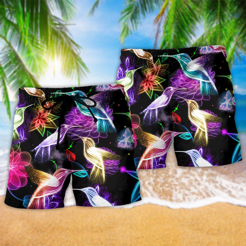 Neon Bird Animal Love Art - Beach Short