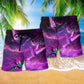 Purple Bird Sky Love Art – Beach Short