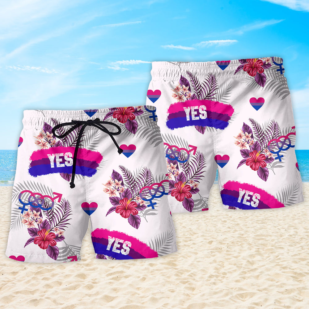 LGBT Bisexual Pride Tropical Leaf - Beach Short