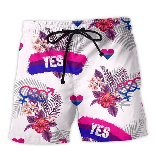 LGBT Bisexual Pride Tropical Leaf - Beach Short