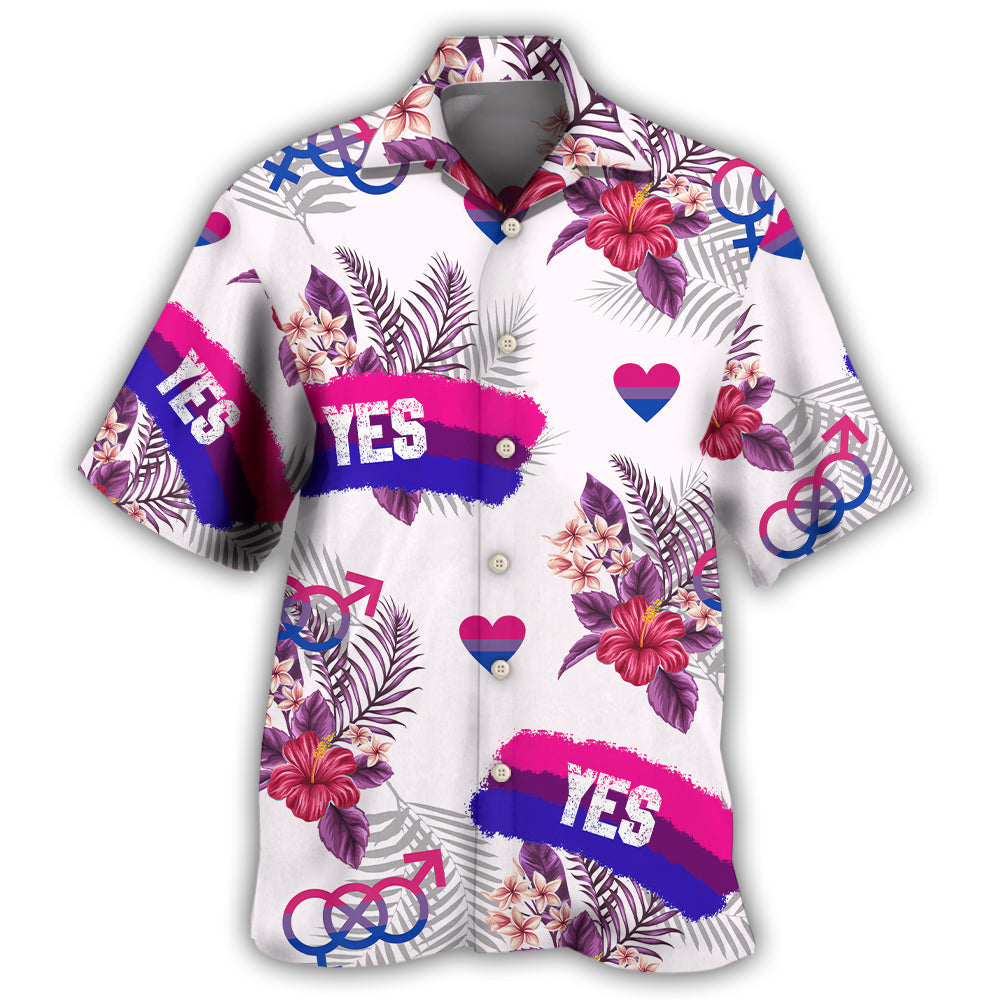 LGBT Bisexual Pride Tropical Leaf Affirmation – Hawaiian Shirt