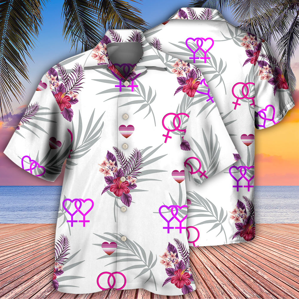 LGBT Bisexual Pride Tropical Leaf Design – Hawaiian Shirt