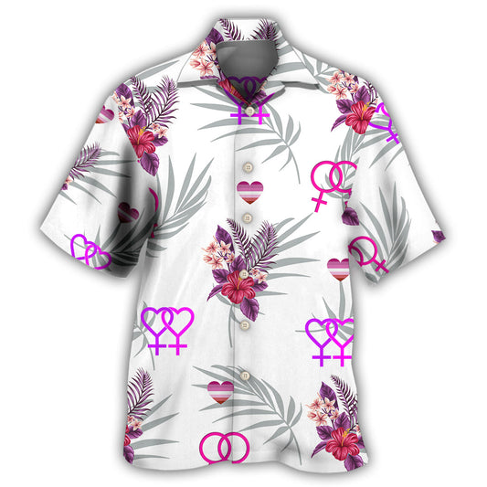 LGBT Bisexual Pride Tropical Leaf Design – Hawaiian Shirt