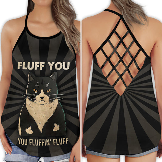 Black Cat Black Pattern – Hollow Tank Top